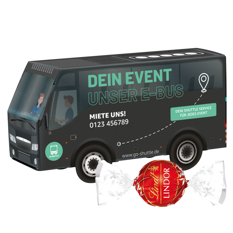 3D-Präsent Bus, Lindt LINDOR Milchkugeln