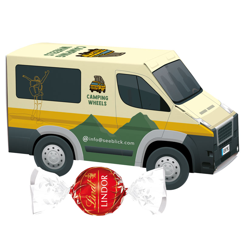 3D-Präsent Transporter, Lindt LINDOR Milchkugeln