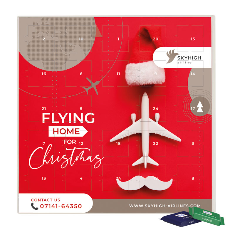 Adventskalender quadratisch, Blister kompostierbar, Ritter SPORT mini