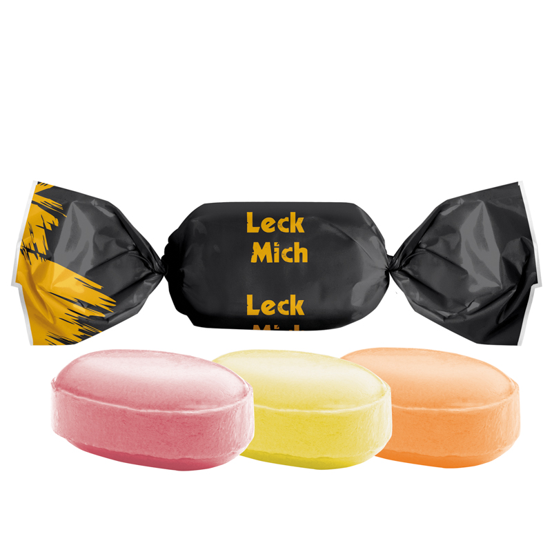 Fruchtmix Bonbon im weißen, kompostierbaren Wickler