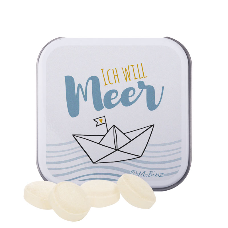 Dose Quadratisch, Mini Bonbons Japanische Minze