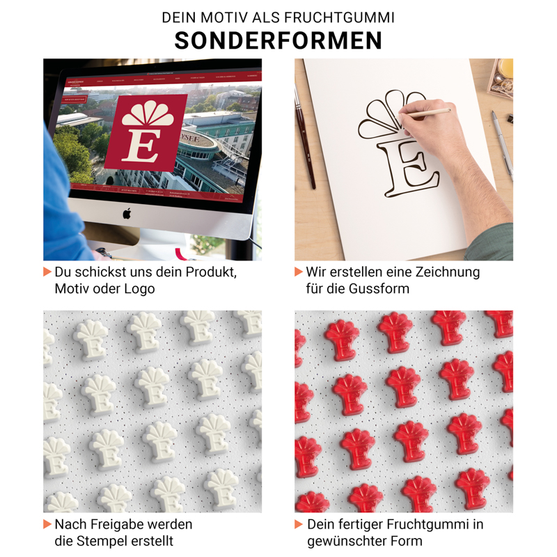 Minitüte Sonderform, 15 g, recyclingfähiges Papier, weiß, Fruchtgummi , 10 % Fruchtsaftanteil