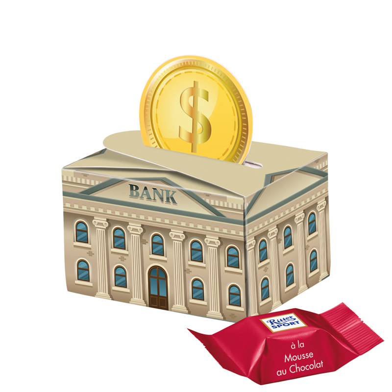 Geschenkbox Mini Rund, Ritter SPORT Schokowürfel Mousse au Chocolate