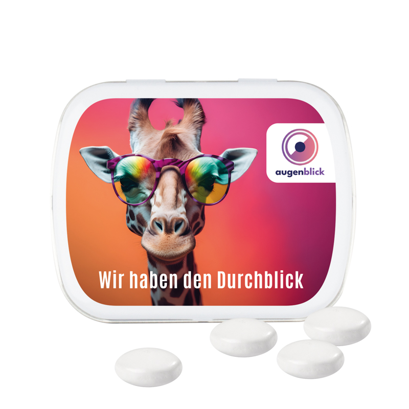 Klappdose, weiß, Mentos Kaudragee Mint