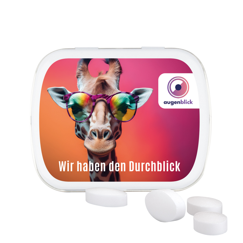 Klappdose, weiß, Pfeffi zuckerfreien Pfefferminzpastillen