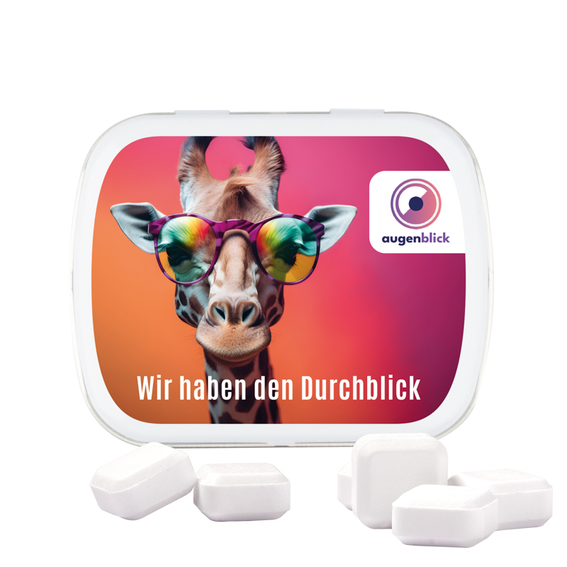 Klappdose, weiß, Traubenzuckerquadrate