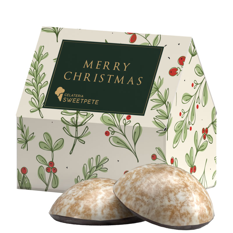 Lebkuchen Haus, WEISS 4er Lebkuchen Mini