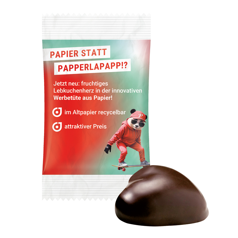 WEISS Lebkuchenherz, recyclingfähiges PapierPlus Pro weiß