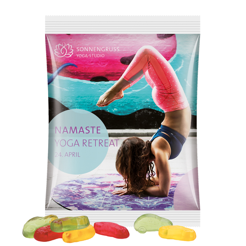 Maxitüte, Folie weiß, Trolli Fruchtgummi Autos