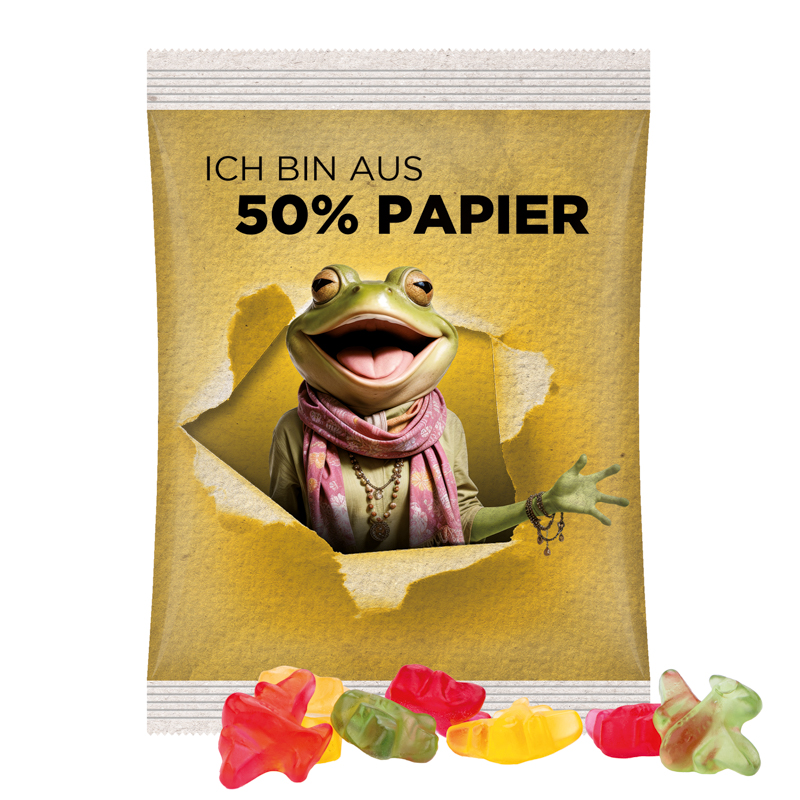 Maxitüte, Folie mit ca. 50% Papieranteil, weiß, Trolli Fruchtgummi Flugzeuge