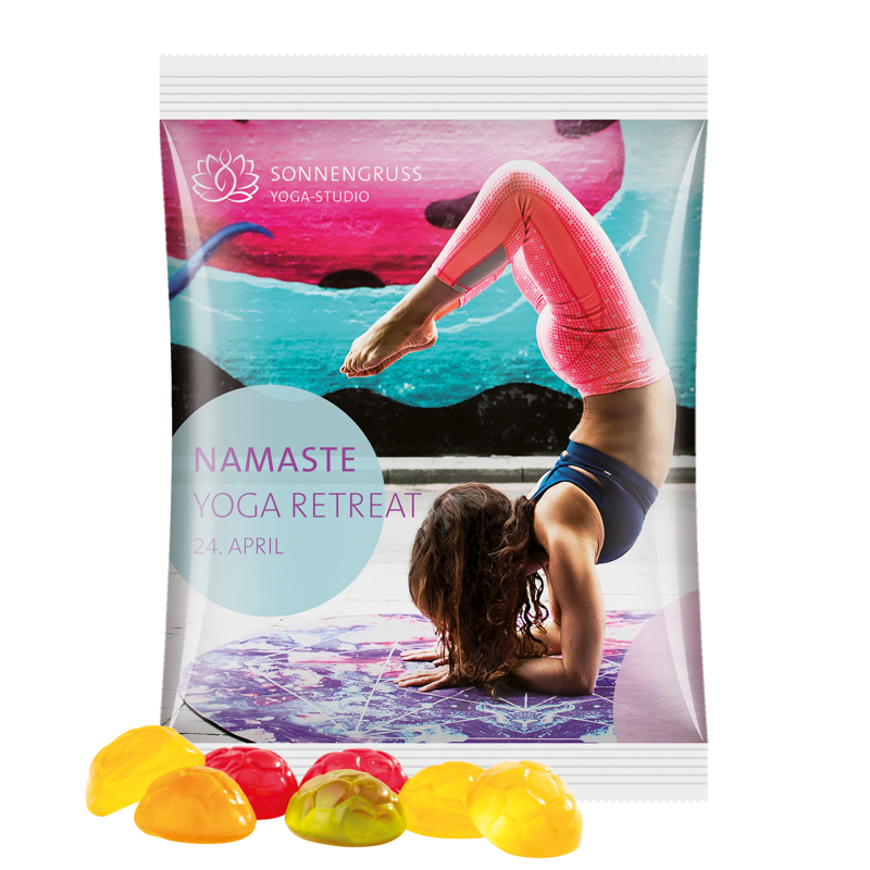 Maxitüte, Folie weiß, Trolli Fruchtgummi Fußbälle