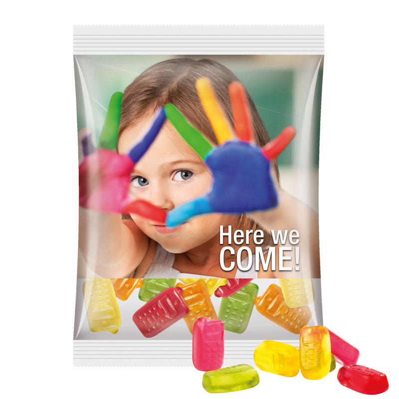 Maxitüte, Folie transparent, Trolli Fruchtgummi Handy