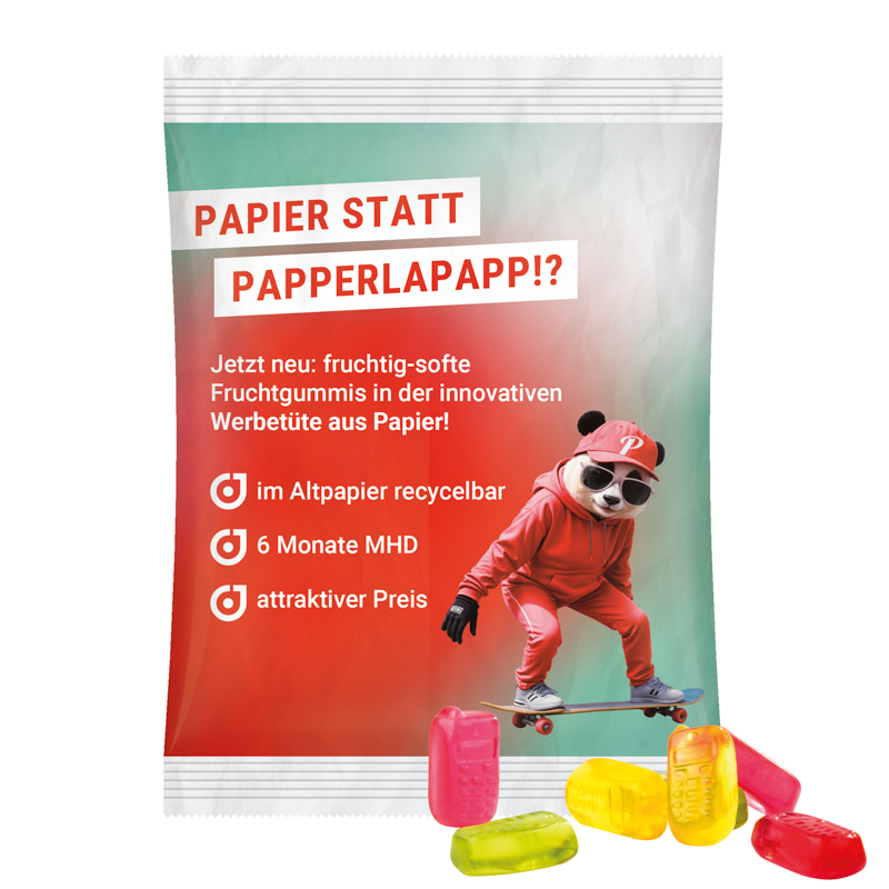 Maxitüte, recyclingfähiges Papier weiß, Trolli Handy