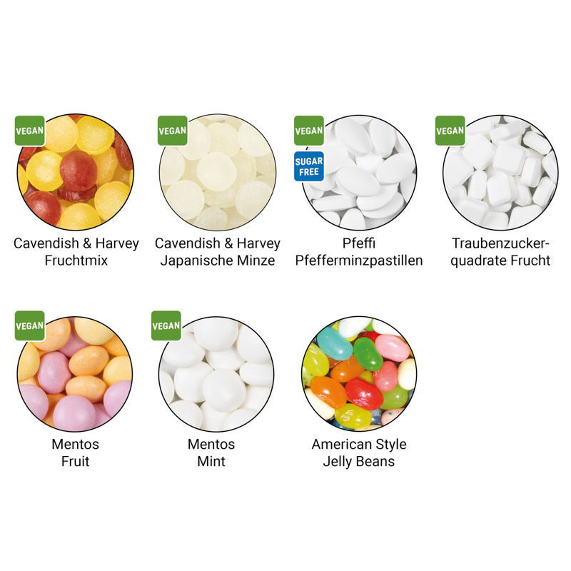 Klappdose, silber-blank, American Style Jelly Beans