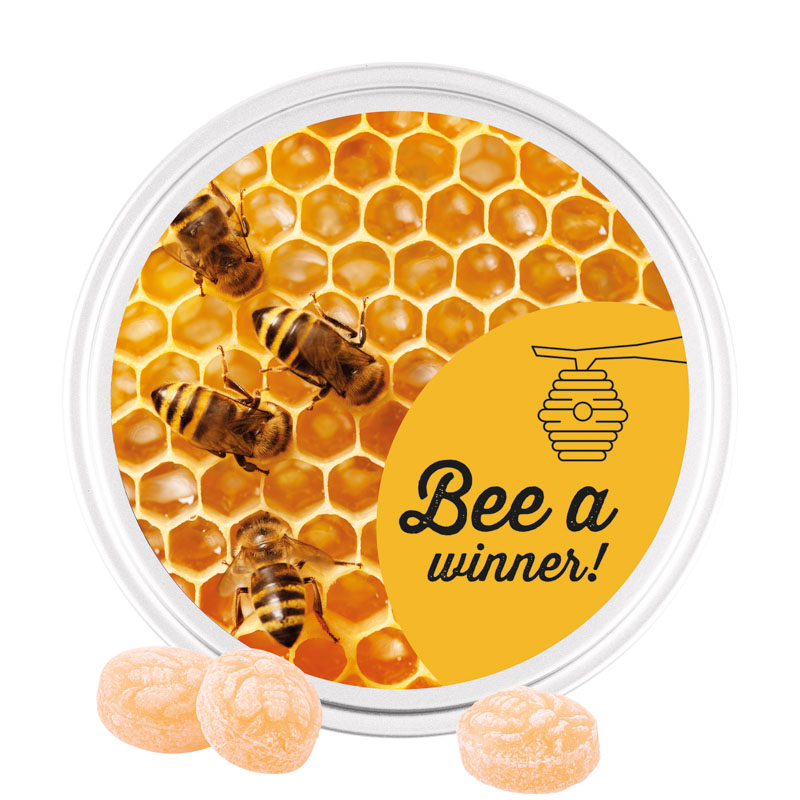 Midi Dose, weiß, Honigbienen Bonbons