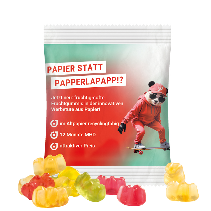 Minitüte 10 g, recyclingfähiges PapierPlus Pro weiß, Trolli Premium Bärchen