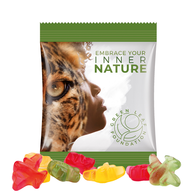 Minitüte 10 g, Folie weiß, Trolli Fruchtgummi Flugzeuge