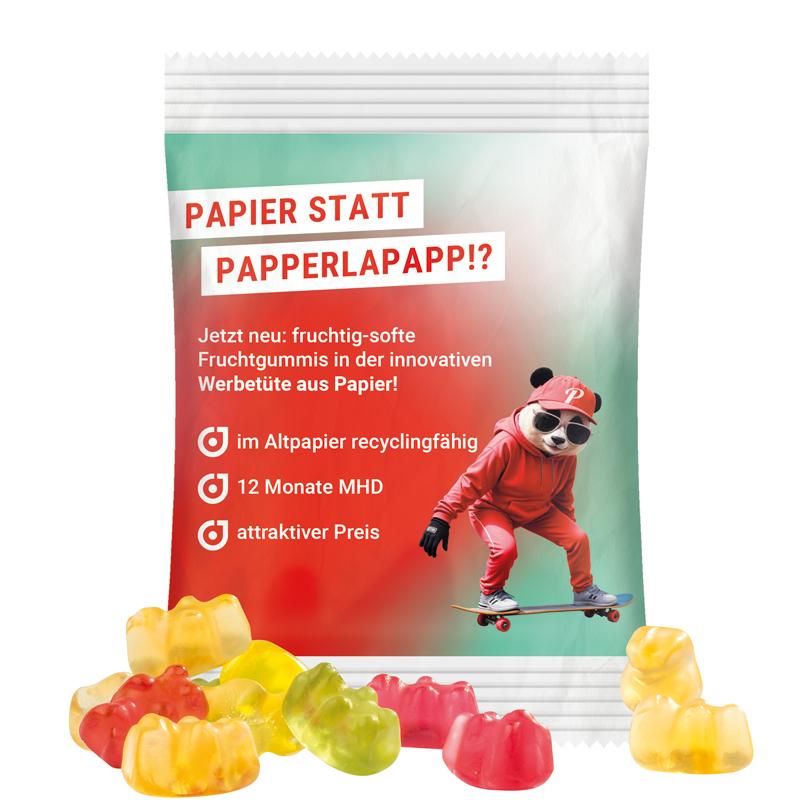Minitüte 15 g, recyclingfähiges PapierPlus Pro weiß, Trolli Premium Bärchen