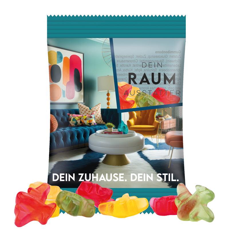 Minitüte 15 g, Folie, transparent, Trolli Fruchtgummi Fußbälle