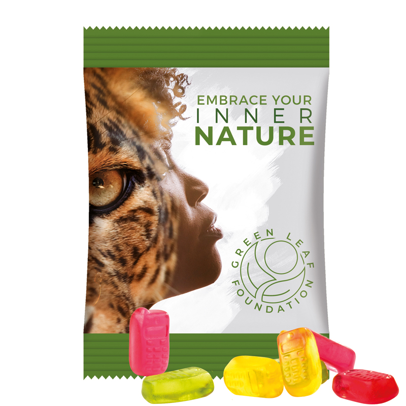 Minitüte 15 g, Folie weiß, Trolli Fruchtgummi Handy