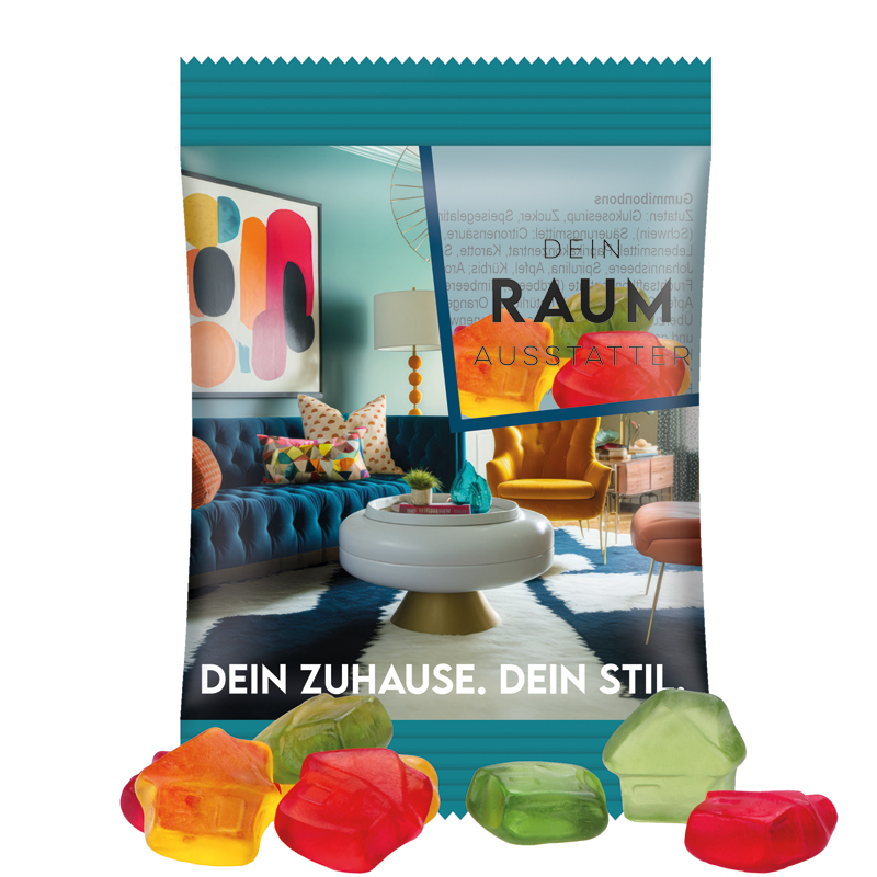 Minitüte 15 g, Folie, transparent, Trolli Fruchtgummi Haus