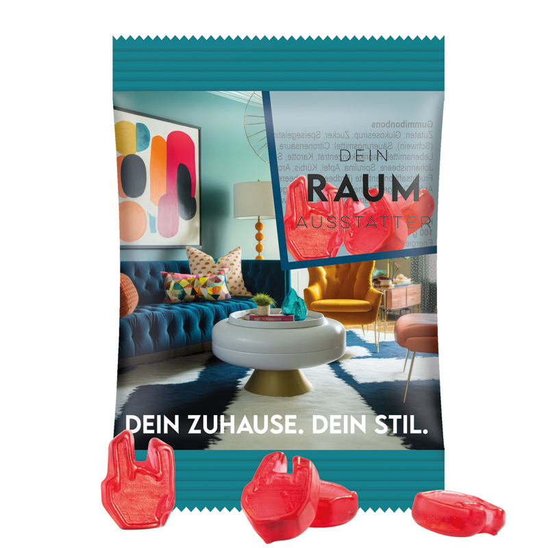 Minitüte Sonderform, 15 g, Folie transparent, Trolli Fruchtgummi