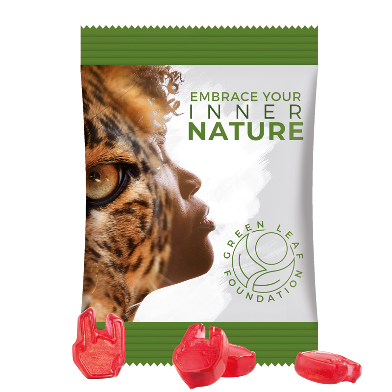 Minitüte Sonderform, 15 g, Folie weiß, Trolli Fruchtgummi