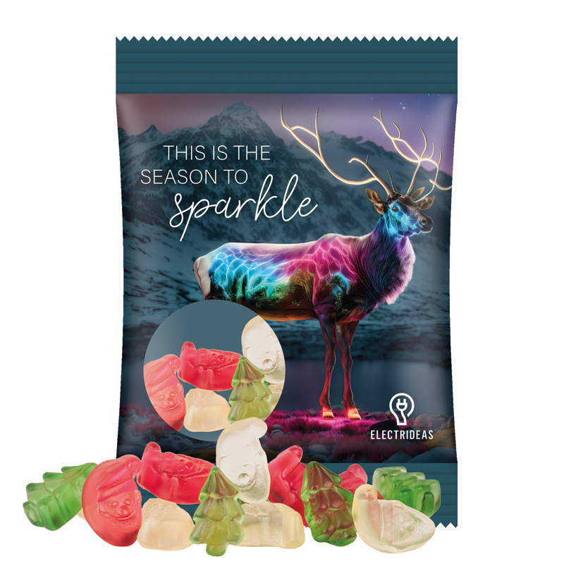 Minitüte 15 g, Folie, transparent, Trolli Fruchtgummi Weihnachtsmischung