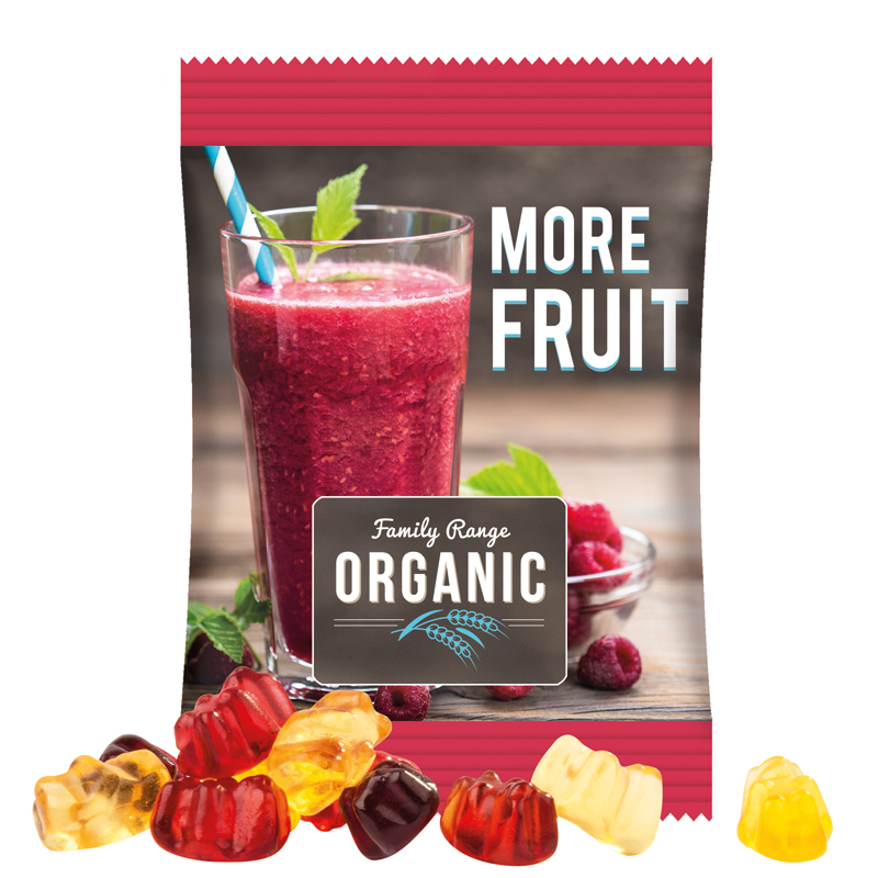 Minitüte 15 g, Folie weiß, Trolli Fruchtgummibären, 30 % Fruchtsaftqualität