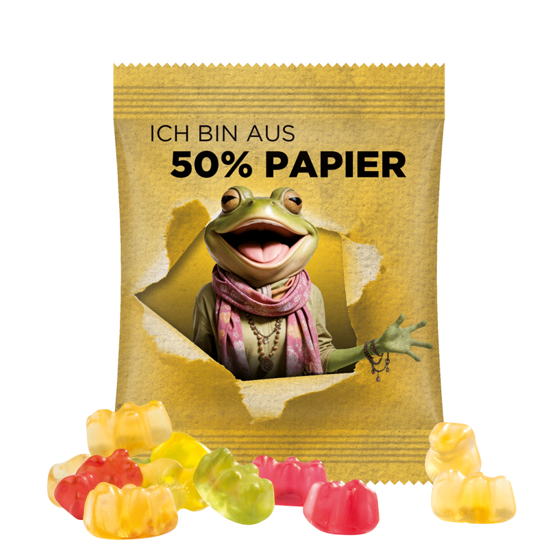 Minitüte, 10 g, Papierfolie weiß, Trolli Premium Bärchen
