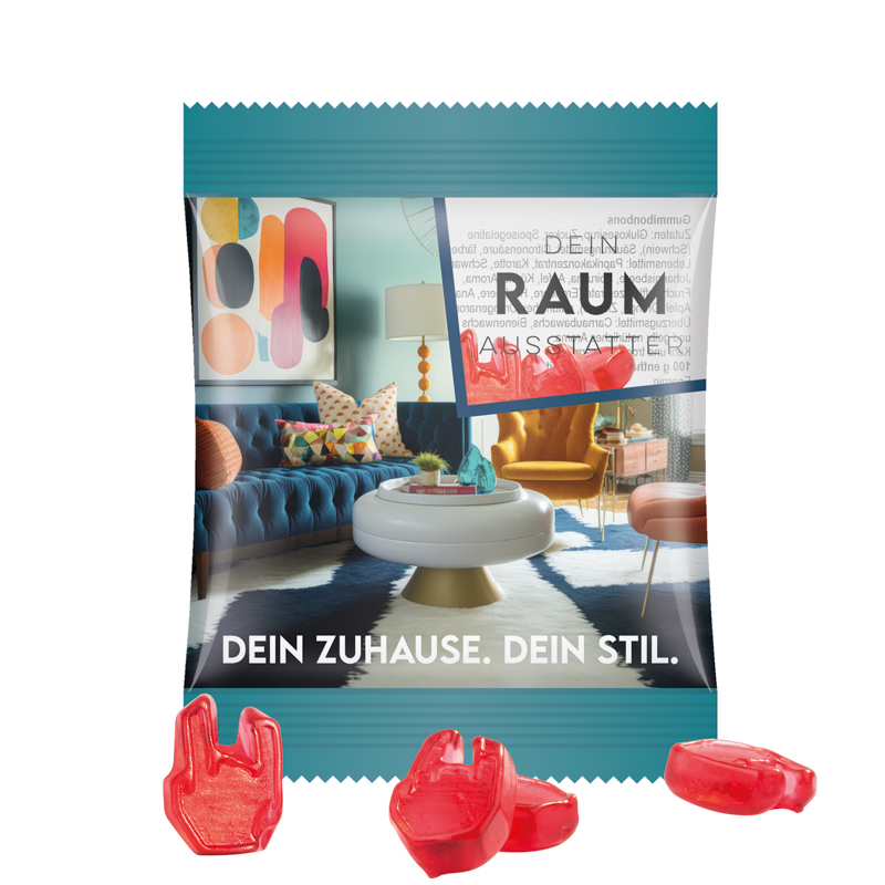 Minitüte Sonderform, 15 g, Folie transparent, Trolli Fruchtgummi