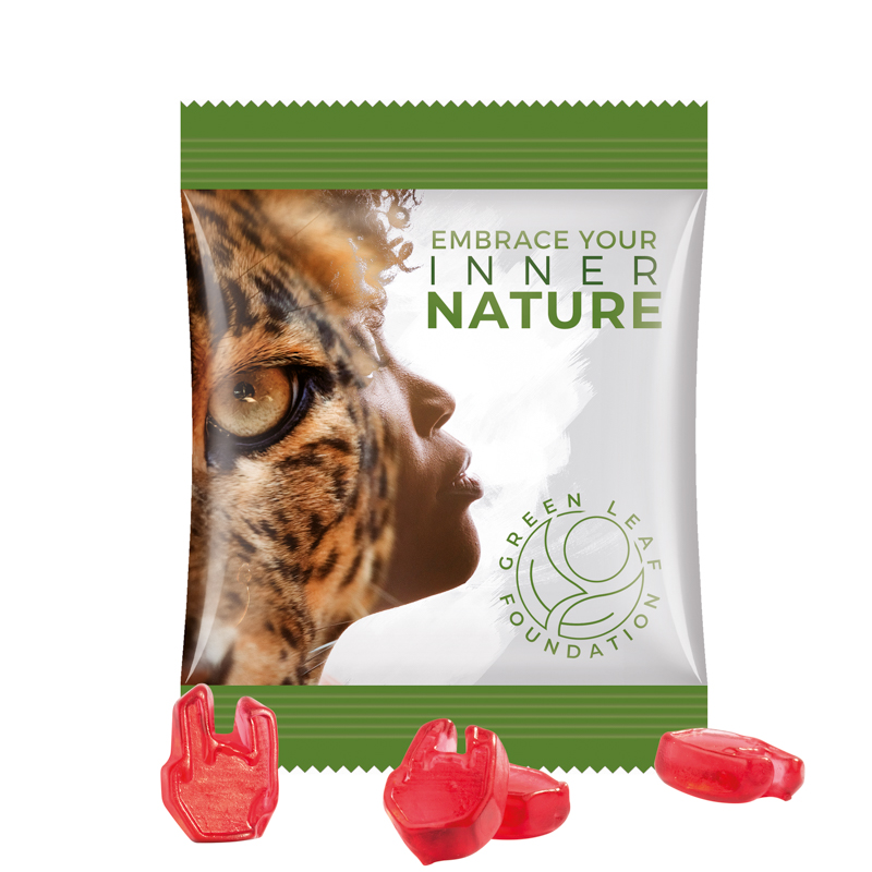 Minitüte Sonderform, 15 g, Folie weiß, Trolli Fruchtgummi