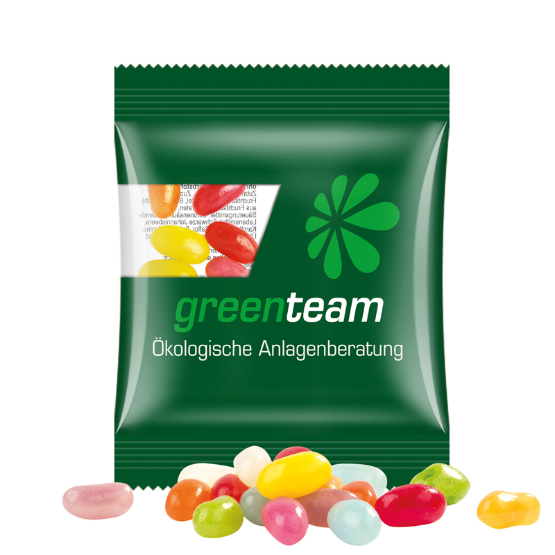 Minitüte, 10 g, kompostierbare Folie transparent, Jelly Beans