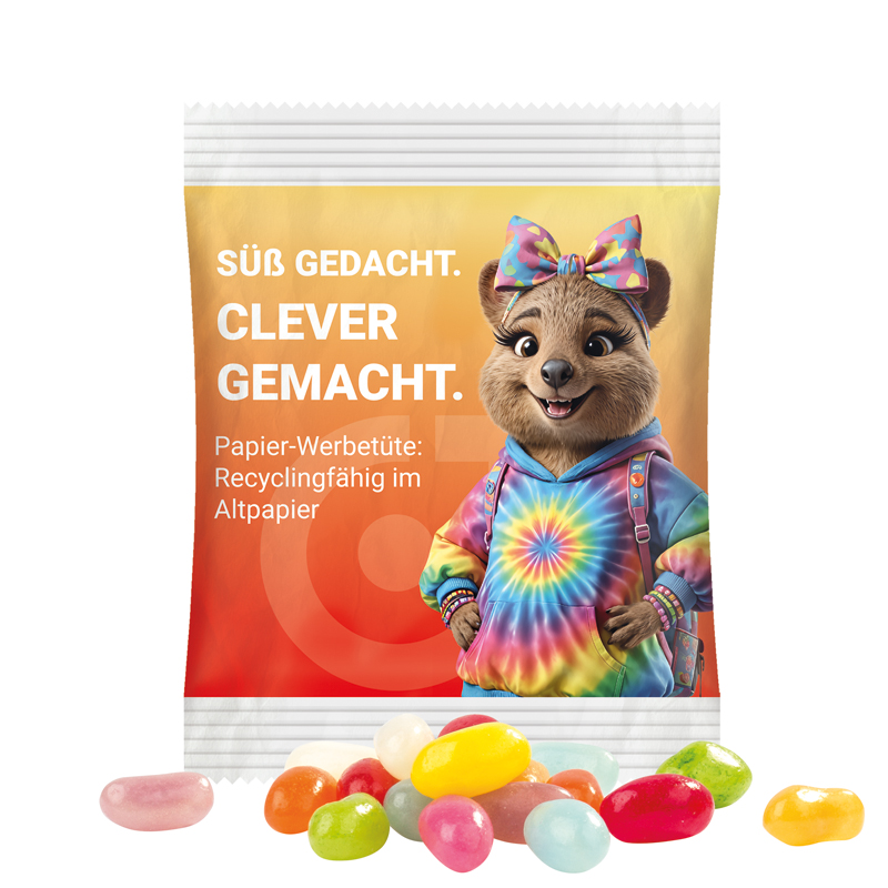 Minitüte 10 g, recyclingfähiges PapierPlus, weiß, Jelly Beans