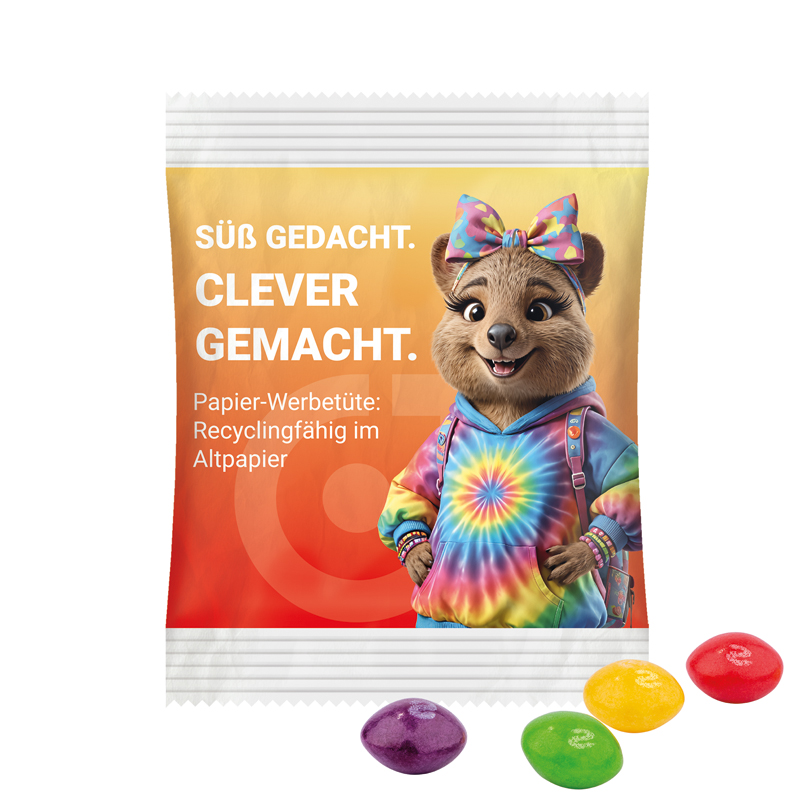 Minitüte 10 g, recyclingfähiges PapierPlus, Skittles Fruits Kaubonbons