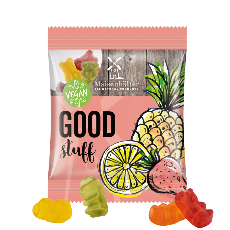 Minitüte,12 g, Folie transparent, Trolli Vegane Gummibärchen, 14% Fruchtsaft