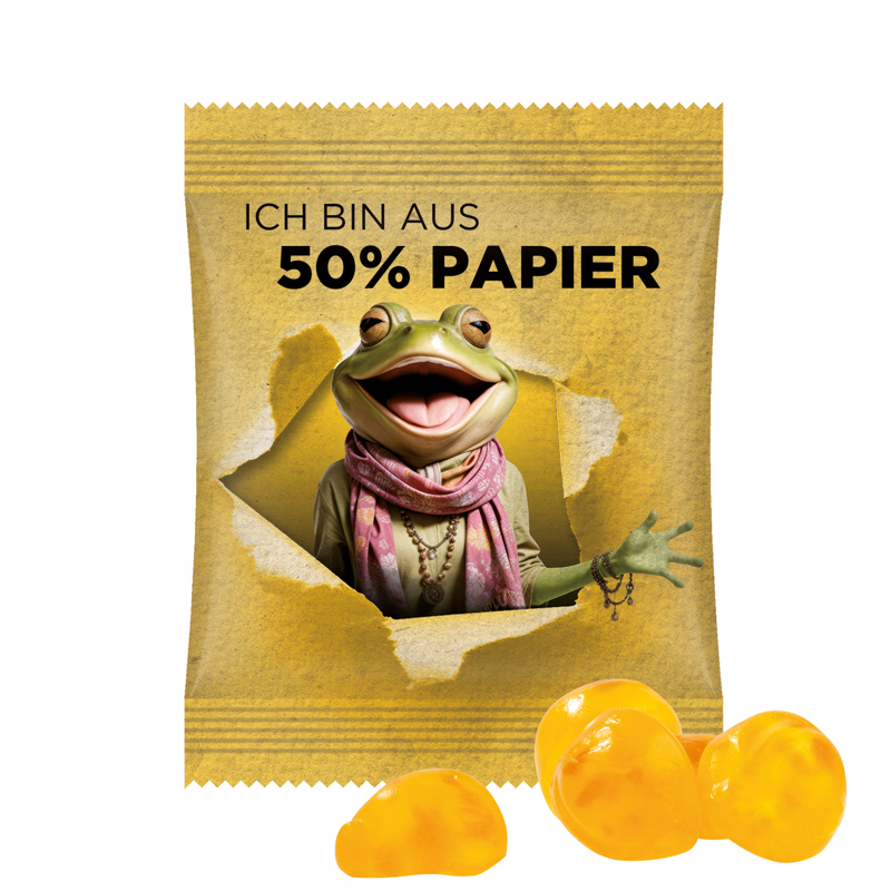 Minitüte, 15 g, Papierfolie weiß, Trolli Vitamin Fruchtgummi