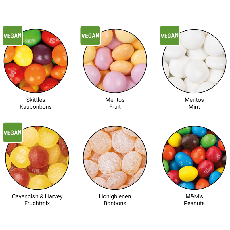 Papierdose Eco Midi mit Mentos Kaudragee Fruit