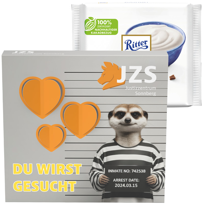 Präsentbox Premium , 3D-Herz, Ritter SPORT Joghurt Schokolade