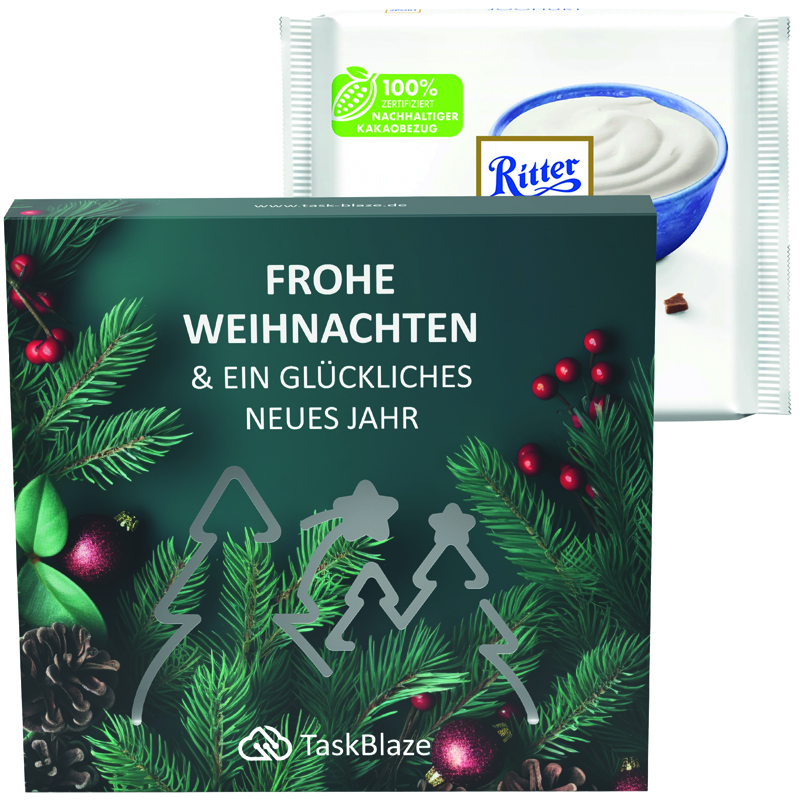 Präsentbox Premium, Wald-Stanzung, Ritter SPORT Joghurt Schokolade