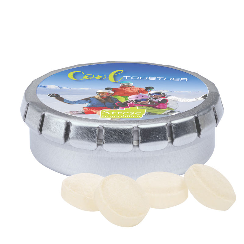 Quick Box, silber, Mini Bonbons Japanische Minze