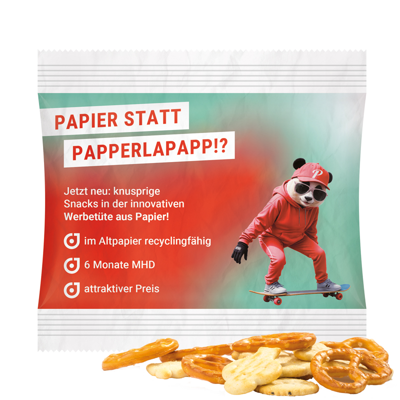 Snack Miditüte, Knabbermix, recyclingfähiges PapierPlus Pro
