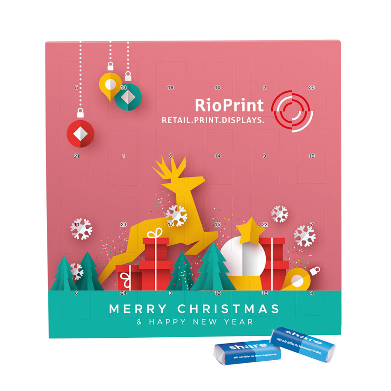 Täfelchen Adventskalender, share Schokotäfelchen