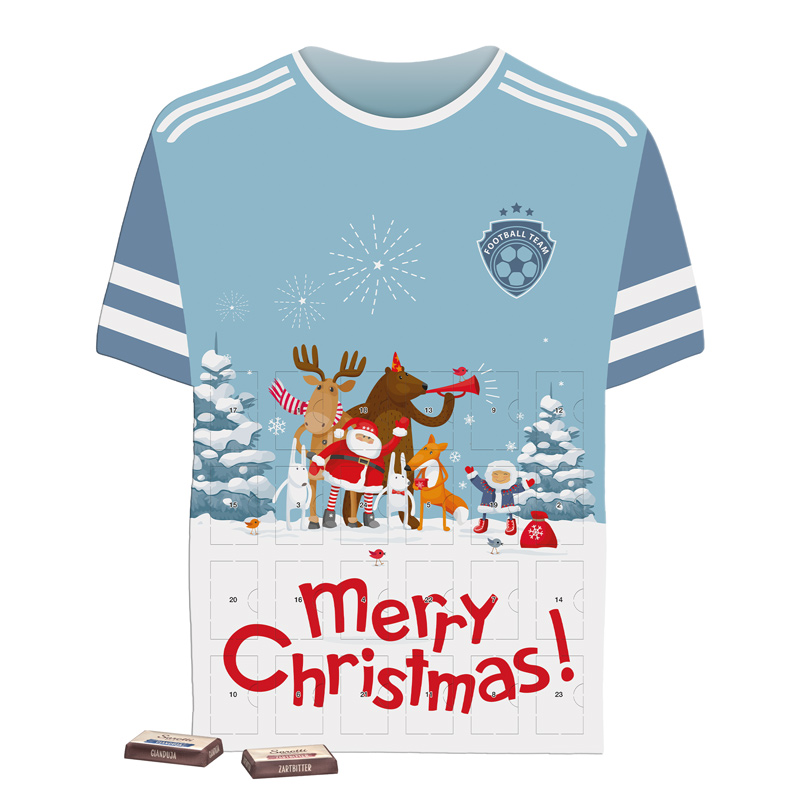 Täfelchen Adventskalender Trikot, Sarotti Schokoladen-Täfelchen