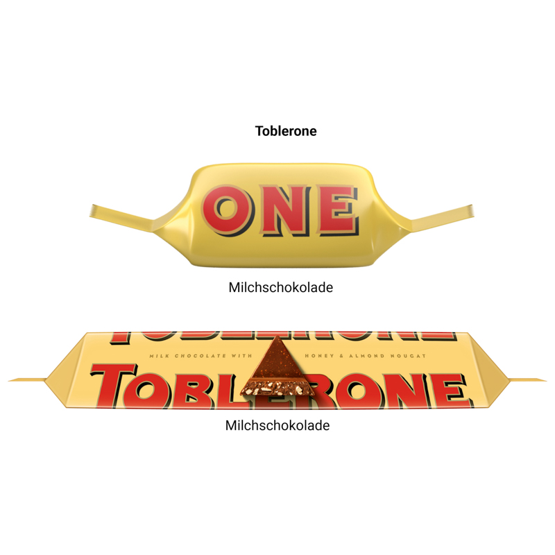 Werbedreieck Long, Toblerone Riegel 35 g