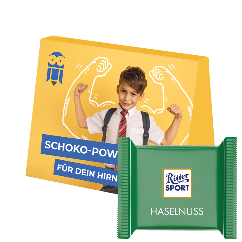 Werbekarte Midi, Ritter SPORT mini Haselnuss