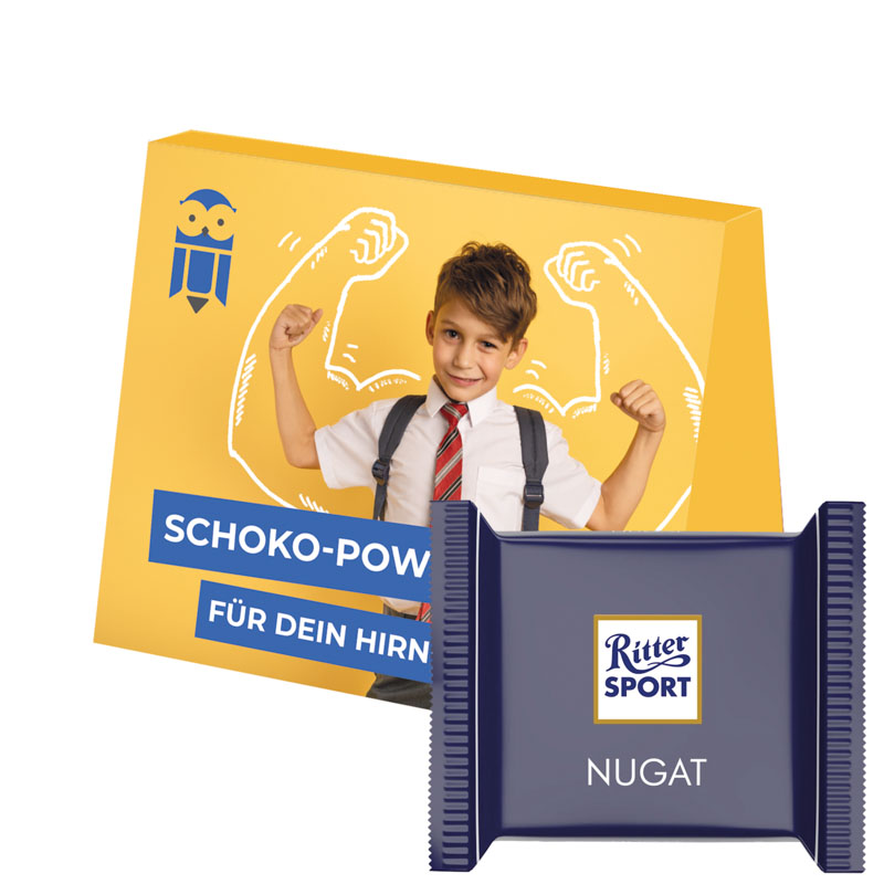 Werbekarte Midi, Ritter SPORT mini Nugat