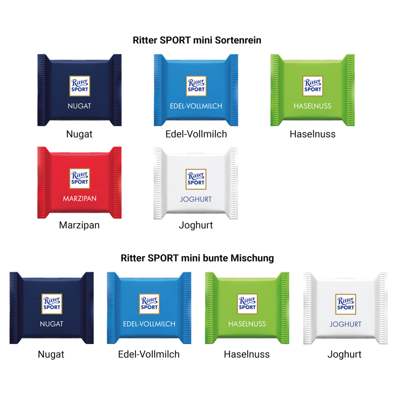 Werbewürfel, Ritter SPORT mini Haselnuss