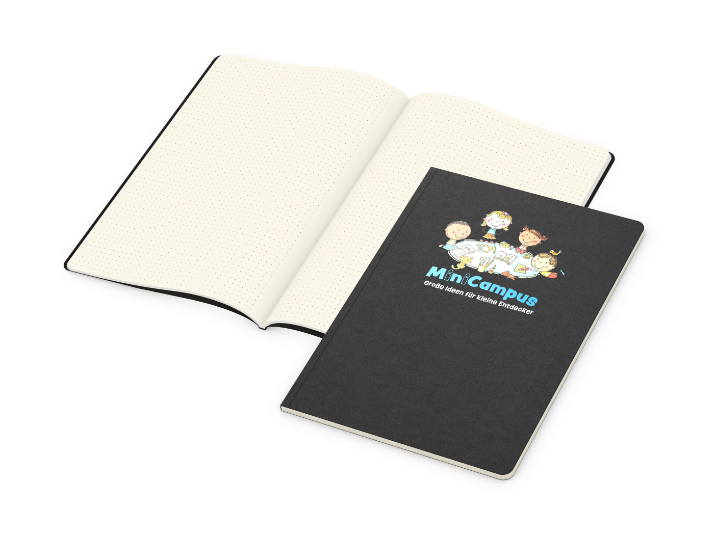 Notizbuch Copy-Book, A4, Punktraster, schwarz, Siebdruck-Digital