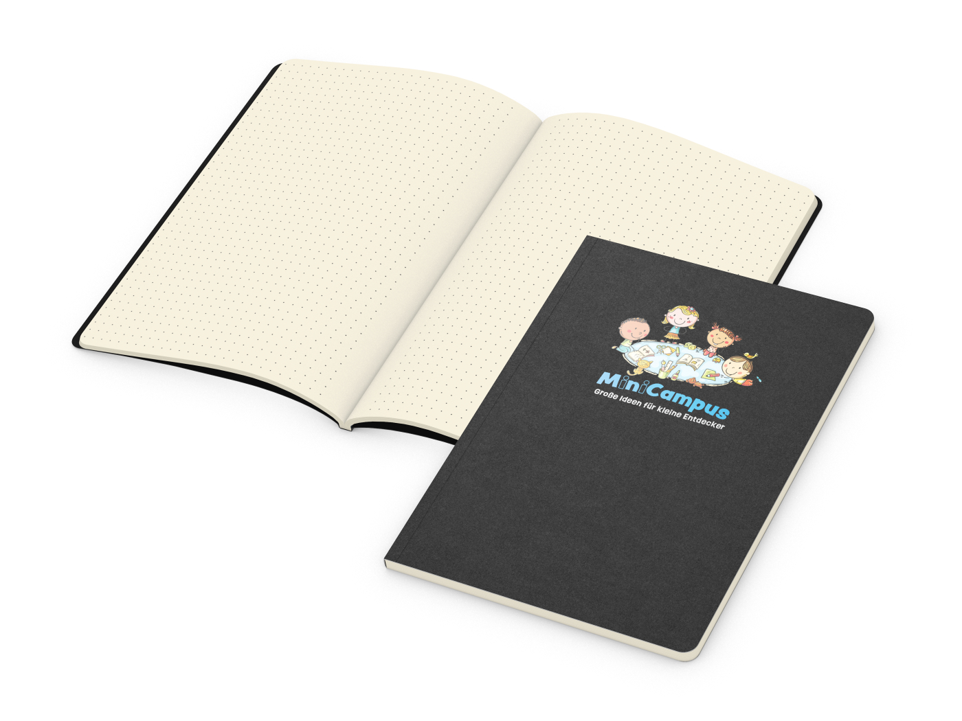Notizbuch Copy-Book, A5, Punktraster, schwarz, Siebdruck-Digital